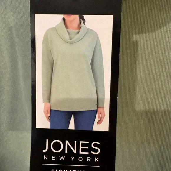 Jones New York Cowl Neck Sweater in Olive. Size XXL. - Picture 5 of 7